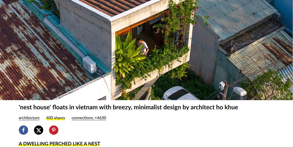 The Nest House được đăng tải trên DesignBoom